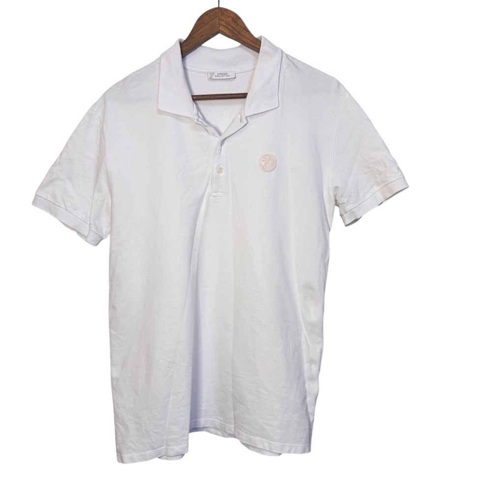 Versace Men's White Logo Polo Shirt